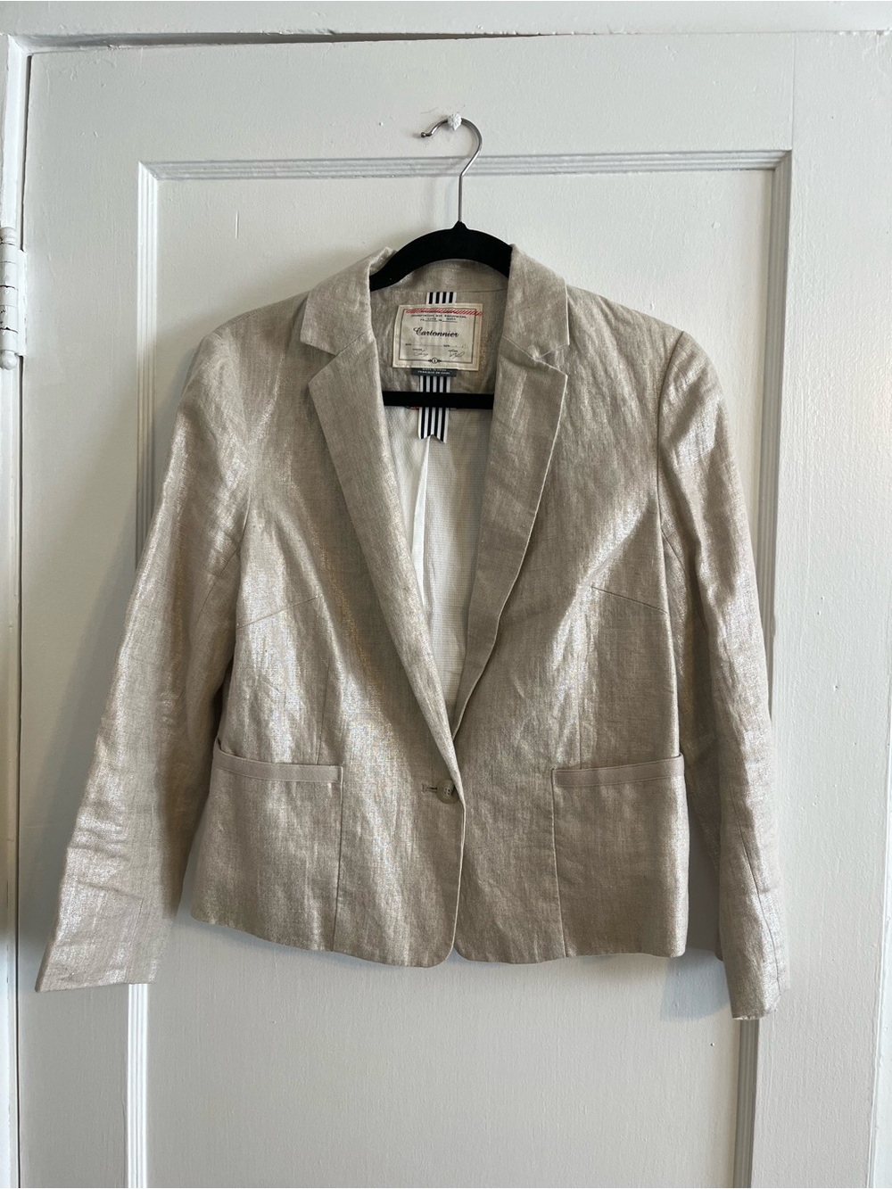 Cartonnier Women's Linen-Blend Blazer Khaki